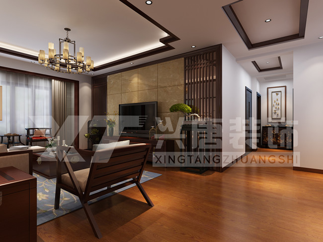 ��غ�ʯ����130ƽ����ʽ����װ��Ч��ͼ