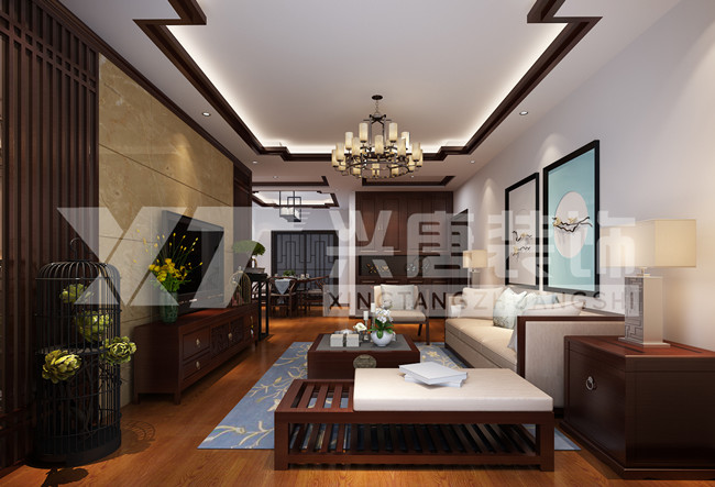 ��غ�ʯ����130ƽ����ʽ����װ��Ч��ͼ